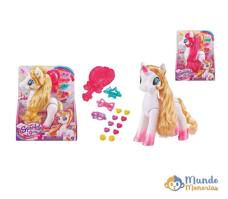 UNICORNIO SPARKLE CON ACCESORIOS 25CM