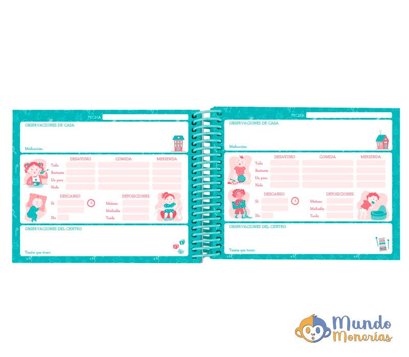 AGENDA NO FECHADA DÍA PAGINA INFANTIL