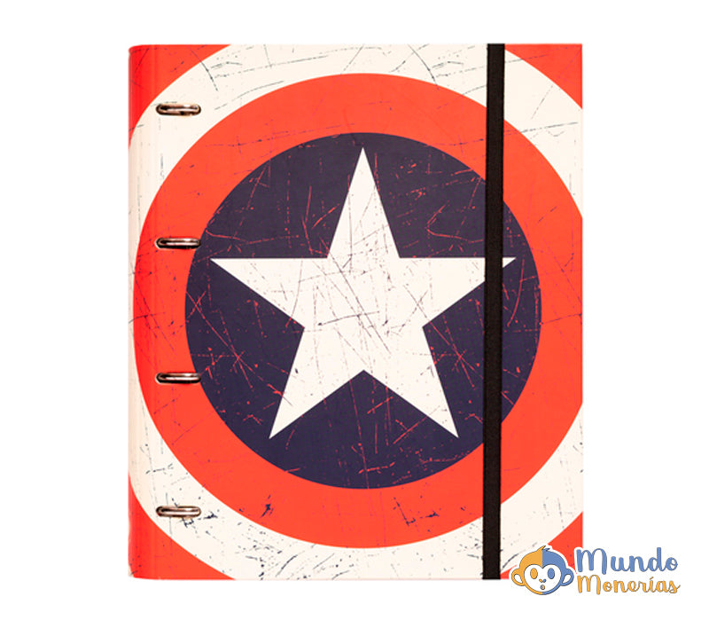CARPETA 4 ANILLAS MARVEL CAPITAN AMERICA SHIELD