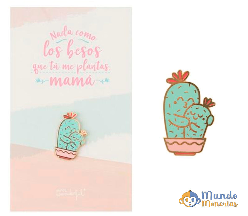 Mr. Wonderful. Postal + Pin Nada como los Besos que tu Me Plantas