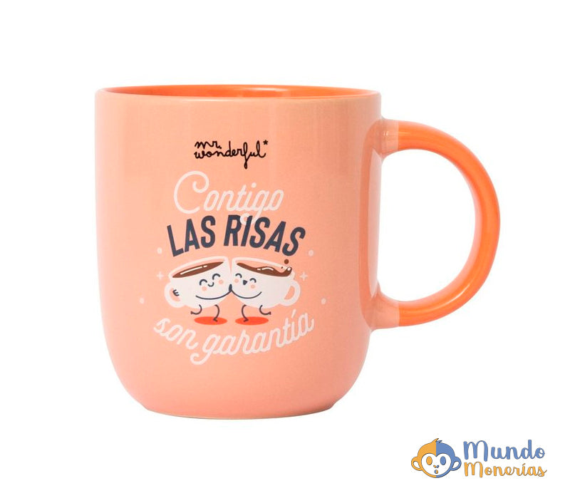 TAZA - CONTIGO LAS RISAS SON GARANTIA