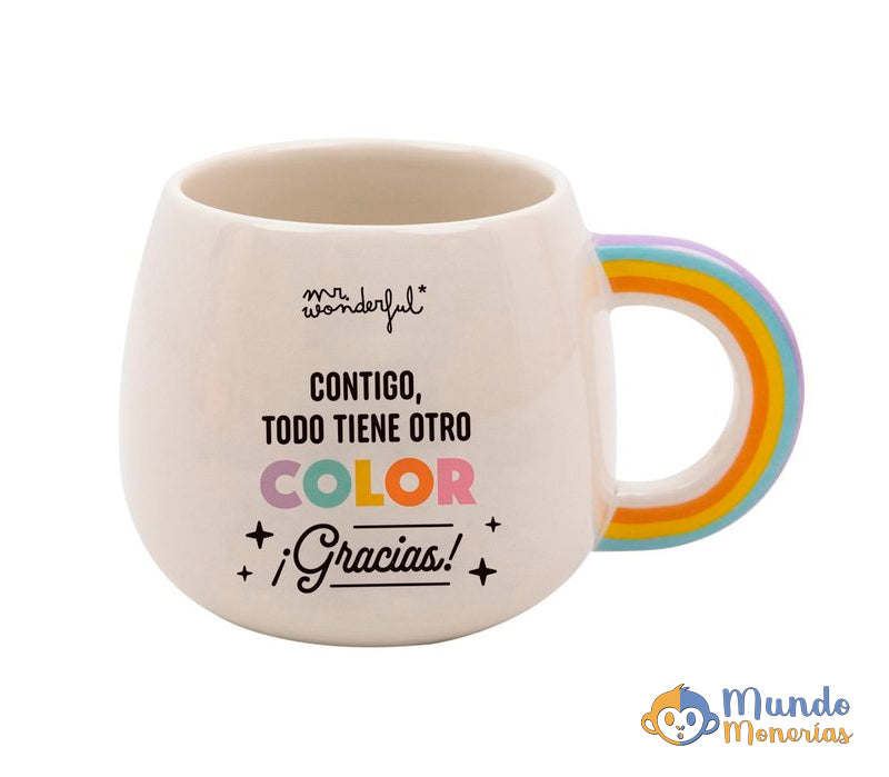TAZA 3D ARCOIRIS - CONTIGO, TODO TIENE OTRO COLOR