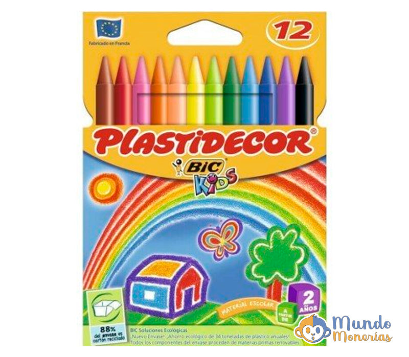 CERA PLASTIDECOR 12 COLORES