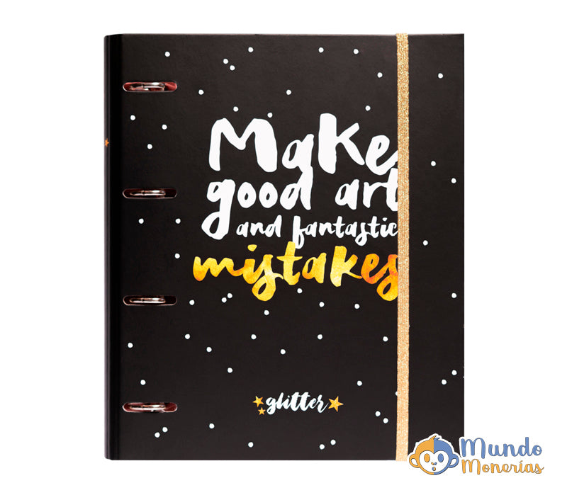 CARPETA 4 ANILLAS GLITTER STARS