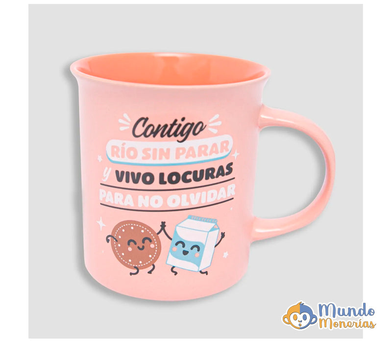 TAZA - CONTIGO RÍO SIN PARAR Y VIVO LOCURAS PARA NO OLVIDAR