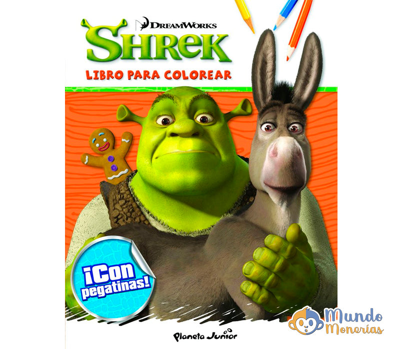 SHREK. LIBRO DE COLOREAR CON PEGATINAS