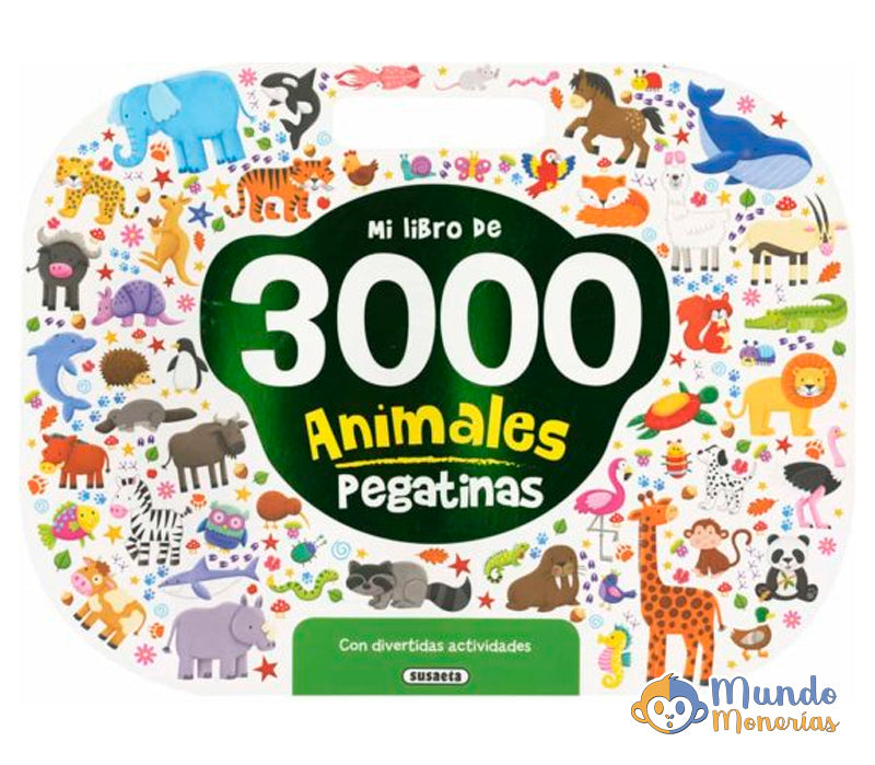 MI LIBRO DE 3000 PEGATINAS ANIMALES CON DIVERTIDAS ACTIVIDADES
