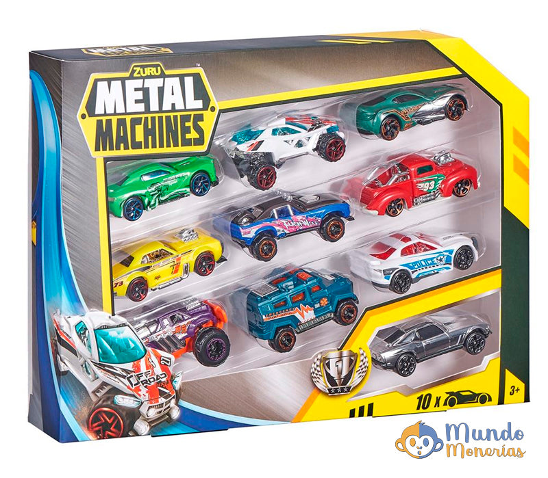 PACK 10 UDS COCHES METAL MACHINE