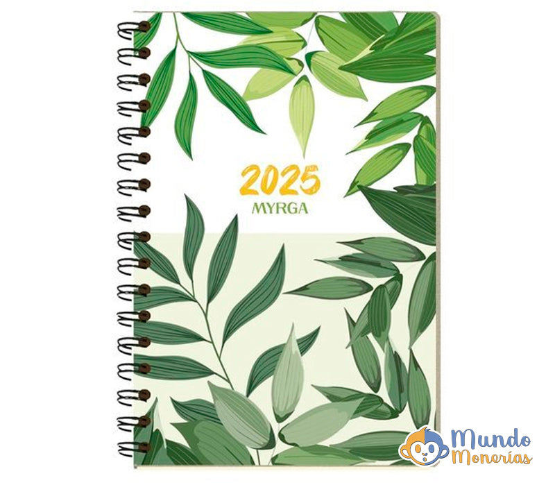 AGENDA ANUAL 2025 DUEÑAS DIA PAGINA GREEN