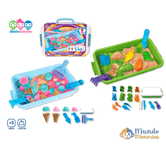 ARENA MOLDEABLE HELADOS CON BANDEJA Y ACCESORIOS